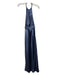 Keepsake Size S/6 Navy Blue Polyester Halter High Round Neck Slit Gown Navy Blue / S/6