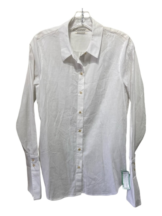 Scotch & Soda Size 2 White Cotton Button Down Long Sleeve Top White / 2