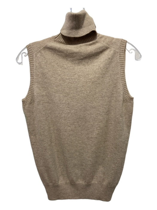 Loro Piana Size S Beige Cashmere Turtle Neck Sleeveless Sweater Vest Top Beige / S