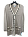 St John Collection Size M Gray, Ivory, Black Wool Blend Scalloped Trim Cardigan Gray, Ivory, Black / M