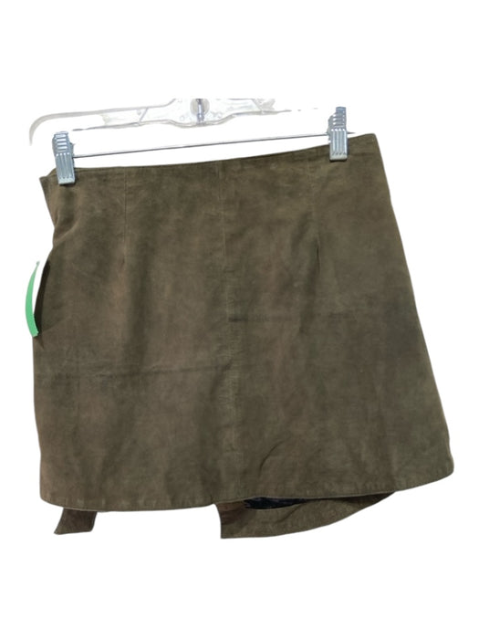 Understated Leather Size XS Olive Green Suede Wrap Belted Mini Skirt Olive Green / XS