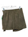 Understated Leather Size XS Olive Green Suede Wrap Belted Mini Skirt Olive Green / XS