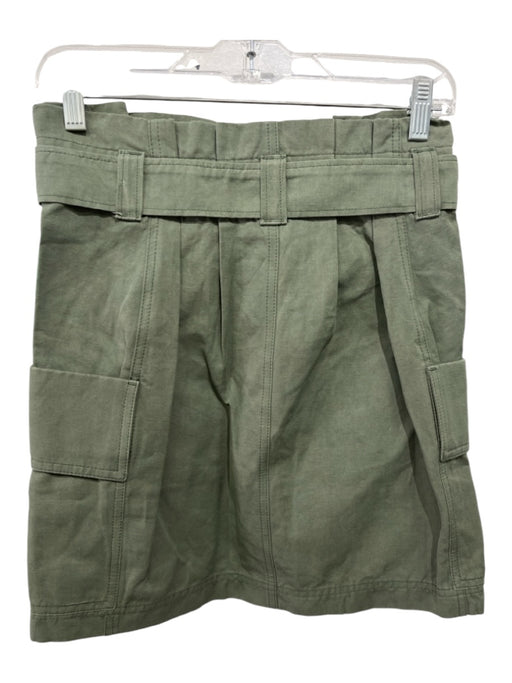 A.L.C. Size 2 Army Green Cotton & Linen. Belted Newsboy Waist Mini Cargo Skirt Army Green / 2