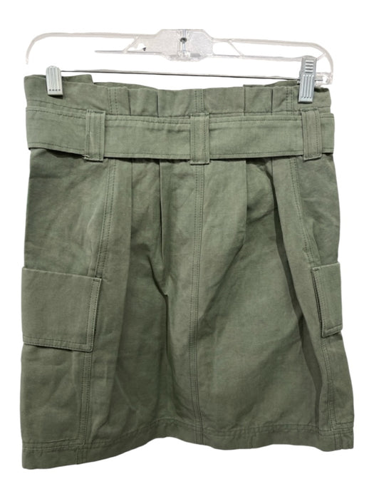 A.L.C. Size 2 Army Green Cotton & Linen. Belted Newsboy Waist Mini Cargo Skirt Army Green / 2