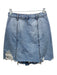 We The Free Size 26 Medium Wash Cotton Denim Distressed Wrap Mini Skirt Medium Wash / 26