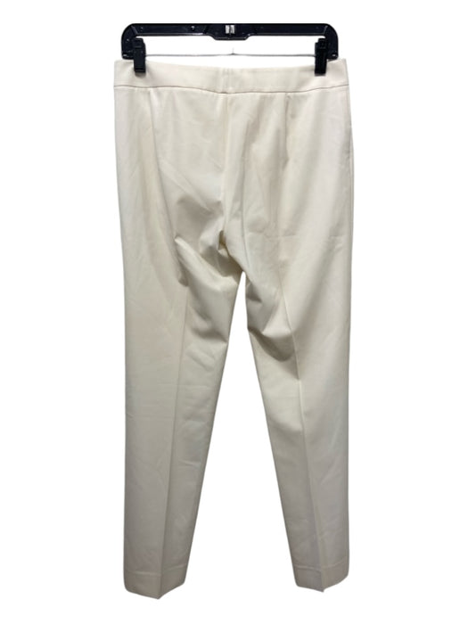 Lafayette 148 Size 2 Ivory Virgin Wool Blend Hook & Zip Straight Trouser Pants Ivory / 2