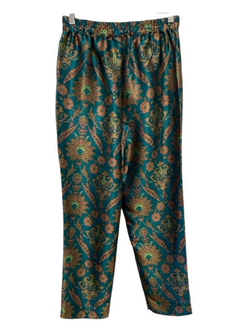 Maeve Size XS Teal Green & Orange Polyester Jacquard Floral hook & zip Pants Teal Green & Orange / XS