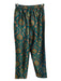 Maeve Size XS Teal Green & Orange Polyester Jacquard Floral hook & zip Pants Teal Green & Orange / XS