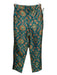 Maeve Size XS Teal Green & Orange Polyester Jacquard Floral hook & zip Pants Teal Green & Orange / XS