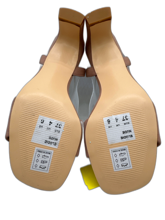 Matt & Nat Shoe Size 6 Nude Beige Vegan Suede Square Toe Ankle Strap Sandals Nude Beige / 6