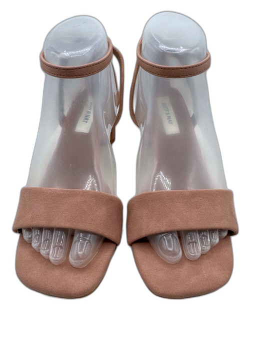 Matt & Nat Shoe Size 6 Nude Beige Vegan Suede Square Toe Ankle Strap Sandals Nude Beige / 6