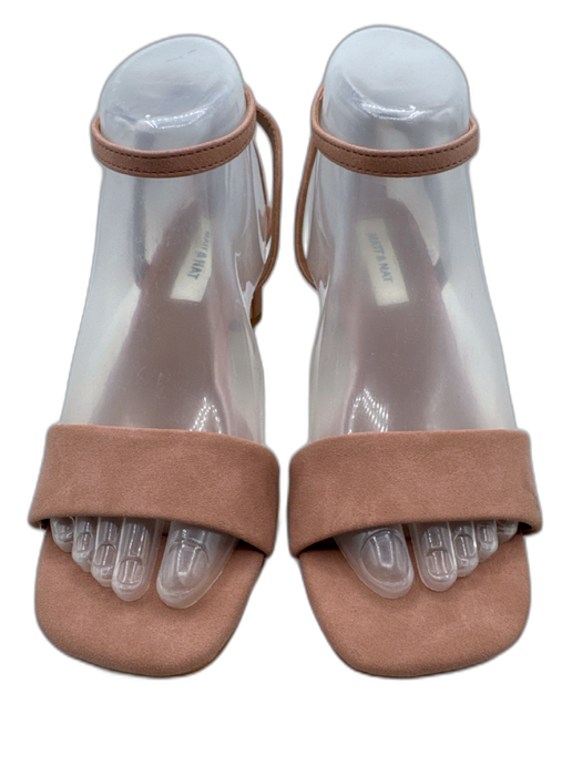 Matt & Nat Shoe Size 6 Nude Beige Vegan Suede Square Toe Ankle Strap Sandals Nude Beige / 6