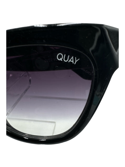Quay Black Acetate Gradient Lens Sunglasses Black