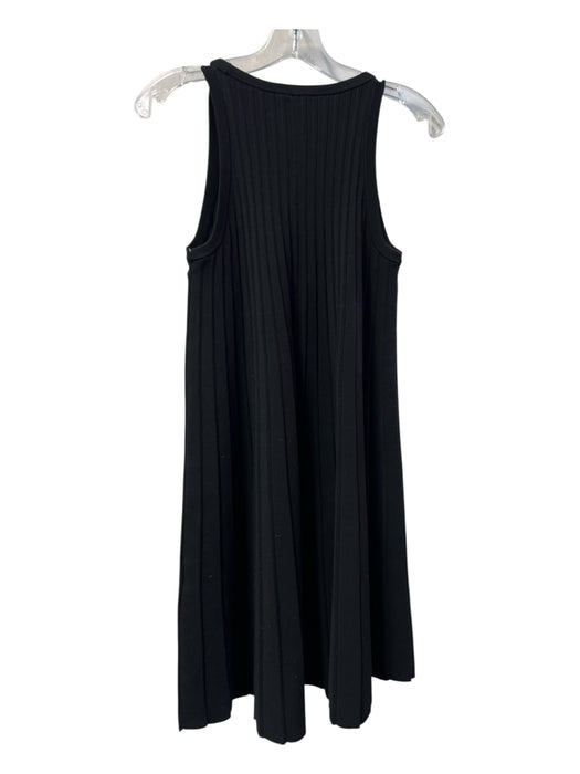 COS Size XS Black Viscose Blend Sleeveless Ribbed Round Neck Pleats Dress Black / XS