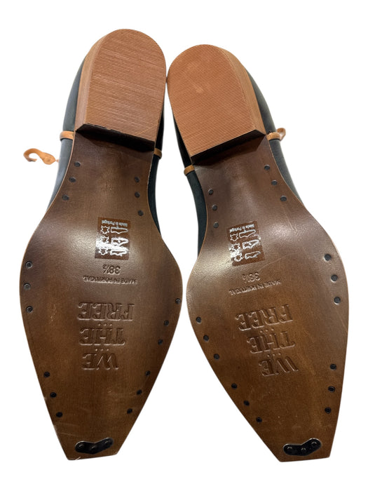 Free People Shoe Size 38.5 Black & Tan Leather Pointed Toe Pull Tab Tall Boots Black & Tan / 38.5