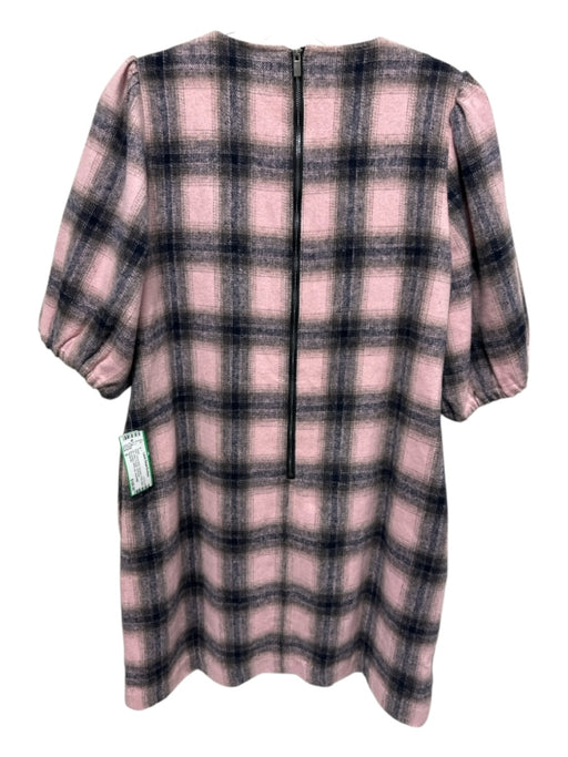 Toccin NY Size 6 Pink & Multi Polyester A-line Back Zip Plaid Pockets Dress Pink & Multi / 6