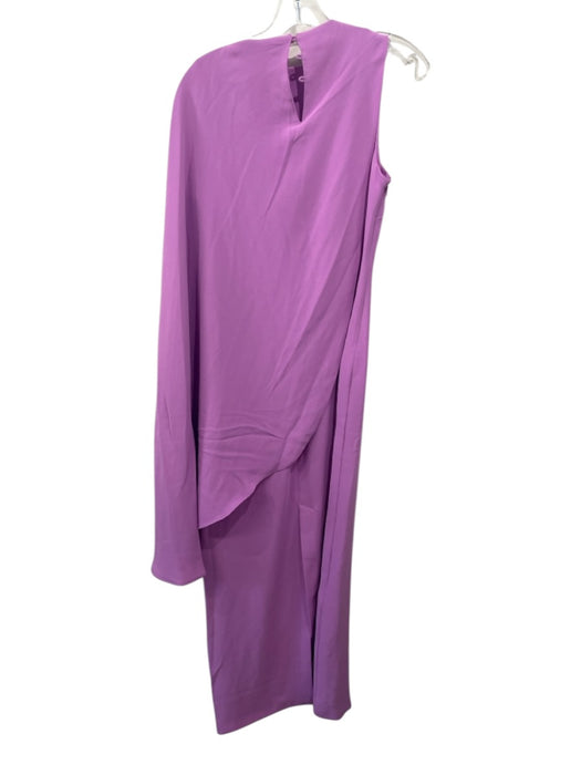 Mango Size 2 Lilac Purple Polyester One Sleeve Cape Keyhole Back Back Slit Dress Lilac Purple / 2