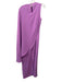 Mango Size 2 Lilac Purple Polyester One Sleeve Cape Keyhole Back Back Slit Dress Lilac Purple / 2