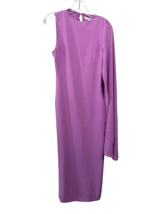 Mango Size 2 Lilac Purple Polyester One Sleeve Cape Keyhole Back Back Slit Dress Lilac Purple / 2