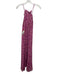 Natalie Martin Size XS Fuchsia Purple & Beige Silk Botanical Print V Neck Dress Fuchsia Purple & Beige / XS