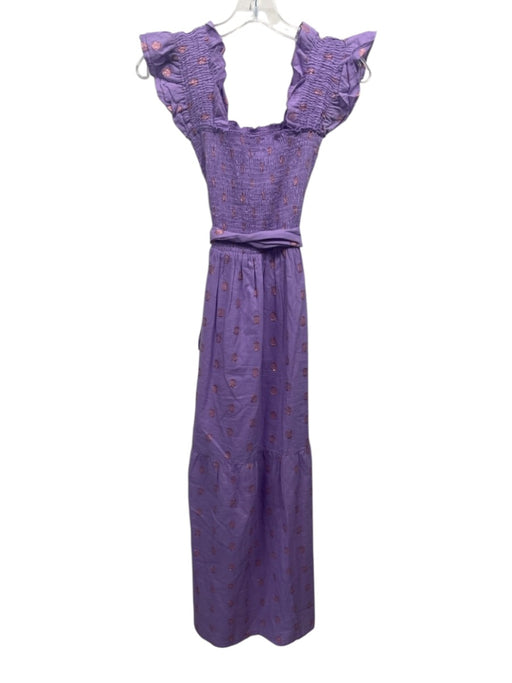 Perry Walker Size 1 purple & pink Cotton & Silk Sleeveless Metallic Thread Dress purple & pink / 1