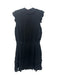 Parker Size 4 Black Silk Sleeveless Ruffle Detail V Neck Back Zip Dress Black / 4