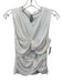 Anthropologie Size S White Viscose Blend Ribbed Knit Sleeveless Drape Detail Top White / S