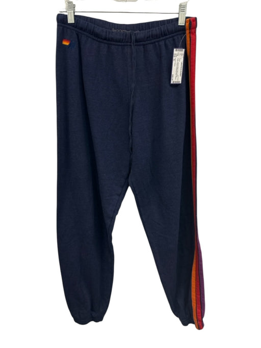 Aviator Nation Size XL Navy & Multi Cotton Elastic Drawstring Waist Jogger Pants Navy & Multi / XL