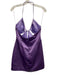 Saulee Size 6 Purple Nylon Satin Mini Cutout Halter Dress Purple / 6