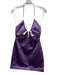 Saulee Size 6 Purple Nylon Satin Mini Cutout Halter Dress Purple / 6