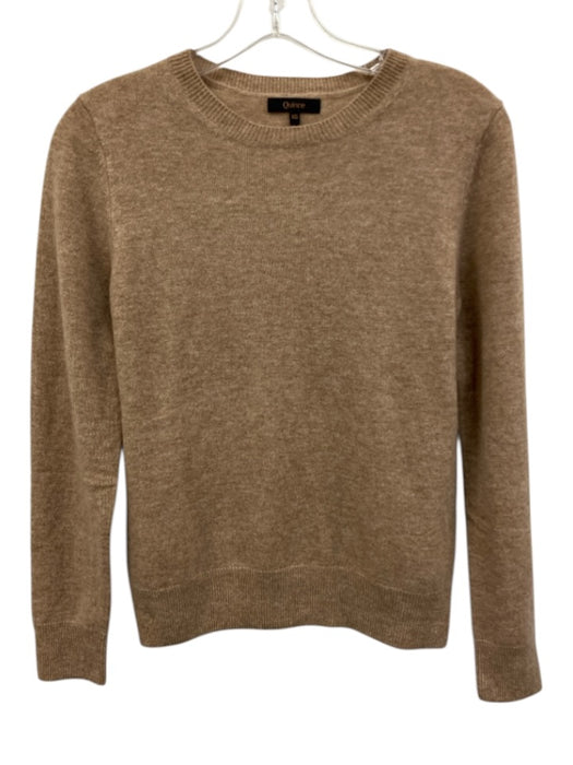 Quince Size XS Brown Cashmere Crewneck Long Sleeve Heathered Sweater Brown / XS