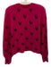 Skull Cashmere Size S Pink Cashmere Skull Print V Neck Long Sleeve Sweater Pink / S