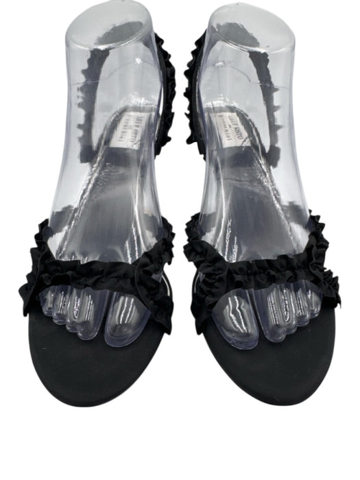 Lilly Sisto for Gianni Bini Shoe Size 8.5 Black fabric upper Ruffle Sandals Black / 8.5