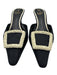 Sam Edelman Shoe Size 8.5 Black & Cream fabric upper Satin Pointed Toe Pumps Black & Cream / 8.5