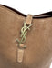 Yves Saint Laurent Chestnut Brown Suede Leather Logo Bucket Crossbody Strap Bag Chestnut Brown / Small