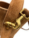 Yves Saint Laurent Chestnut Brown Suede Leather Logo Bucket Crossbody Strap Bag Chestnut Brown / Small