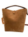 Yves Saint Laurent Chestnut Brown Suede Leather Logo Bucket Crossbody Strap Bag Chestnut Brown / Small