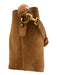 Yves Saint Laurent Chestnut Brown Suede Leather Logo Bucket Crossbody Strap Bag Chestnut Brown / Small