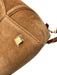 Yves Saint Laurent Chestnut Brown Suede Leather Logo Bucket Crossbody Strap Bag Chestnut Brown / Small