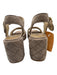 Vaneli Shoe Size 8 Taupe Beige Suede Quilted Block Heel Ankle Strap Sandals Taupe Beige / 8