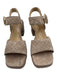 Vaneli Shoe Size 8 Taupe Beige Suede Quilted Block Heel Ankle Strap Sandals Taupe Beige / 8