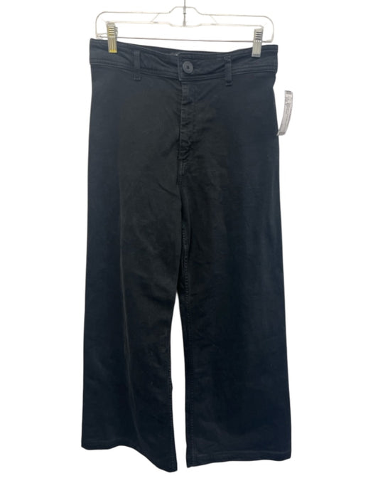 Zara Size 8 Black Cotton Zip Fly Wide Leg Jeans Black / 8