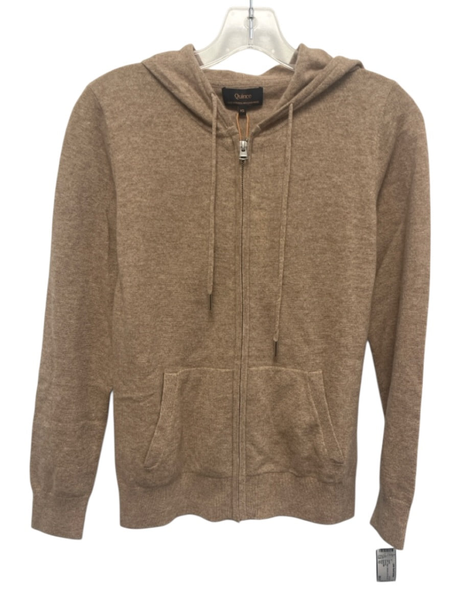 Quince Size XS Beige Cashmere Zip Front Hood Jacket — Labels Resale ...