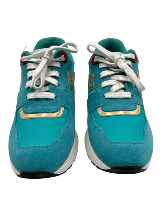 OPP Shoe Size Est. 7.5/8 Teal Blue & Multi Leather Low Top Lace Up Sneakers Teal Blue & Multi / Est. 7.5/8