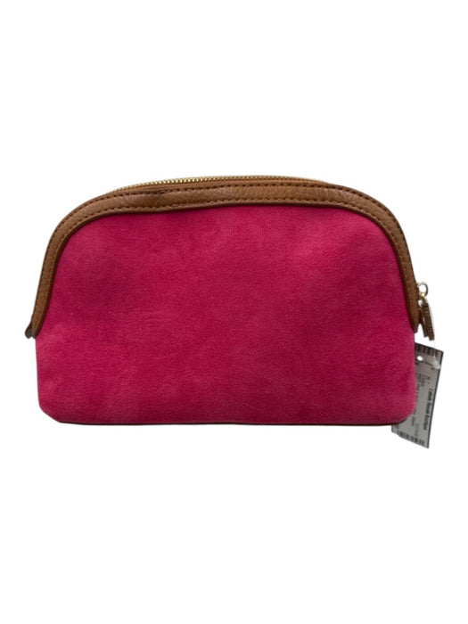 Shiraleah Pink & Multi Leather Striped Pouch Clutch Pink & Multi