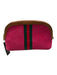 Shiraleah Pink & Multi Leather Striped Pouch Clutch Pink & Multi