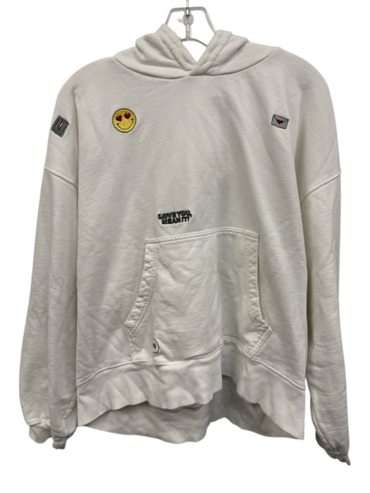Daily Drills Size XS/S White Cotton Hood Embroidered Pullover Sweatshirt White / XS/S