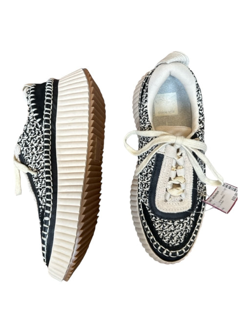 Dolce Vita Shoe Size 6 Cream & Black Canvas Platform Woven Athletic Sneakers Cream & Black / 6