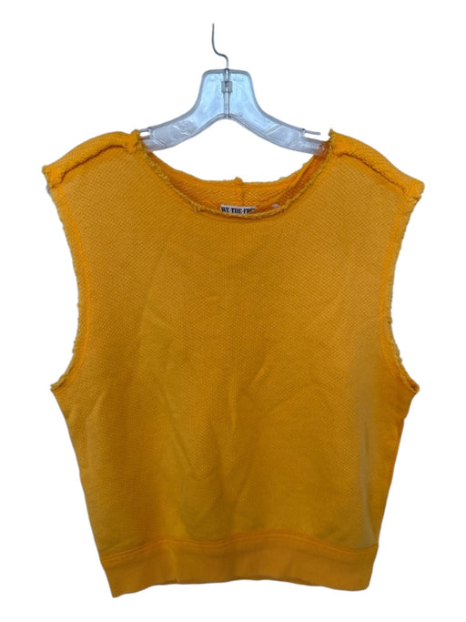 We The Free Size XS Orange Cotton Cap Sleeve Raw Hem Top Orange / XS