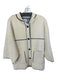 Cyrus Size S Cream & Navy Nylon Blend Eyelash Snap buttons Coat Cream & Navy / S